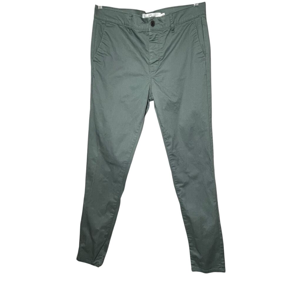Topman Olive Green Pants Stretch Skinny 34x34 Mens Balsam Green
